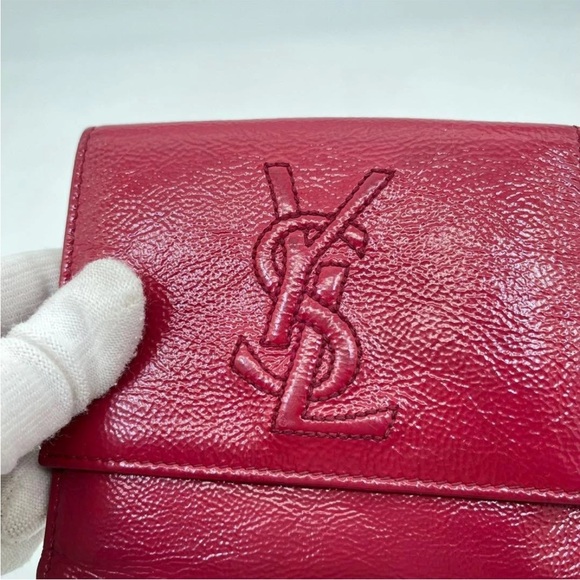 Yves Saint Laurent Red Leather Wallet - Picture 8 of 13
